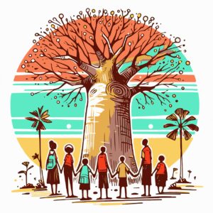 people, tree, baobab